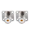 2PCS UHF Female SO239 4 Hole Socket Panel Chassis RF Coaxial Adapter Connector