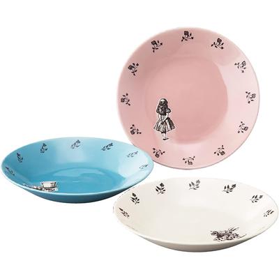 Yamaka Shoten Macmillan Alice In Wonderland Pasta Set of Alice Made In Plates, 22cm, 3, Color, Tableware, Japan, Alc20-139