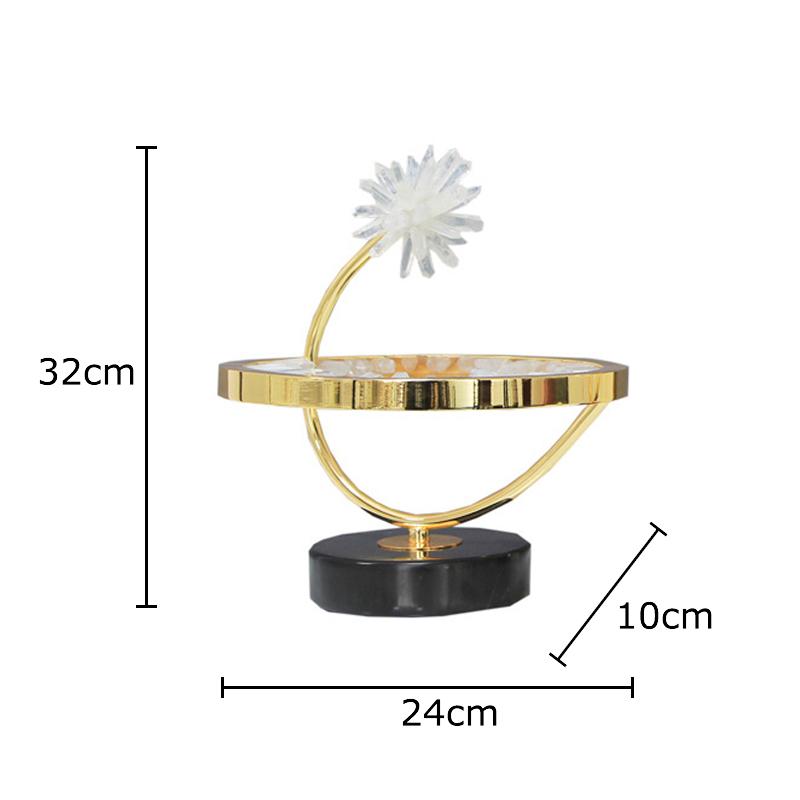 

Natural Crystal Flower Landscape Ornaments Marble Base Desk Decoration Gold-plated Artwork Modern Crafts Room Aesthetic Decor
