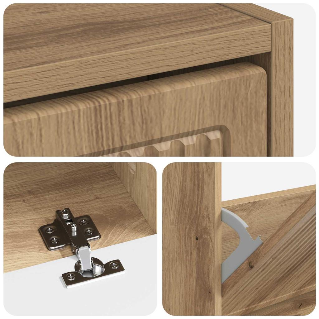 Mobile per scarpe EDE 78 x 24 x 103 cm Legno ingegnerizzato Rovere Artigianale