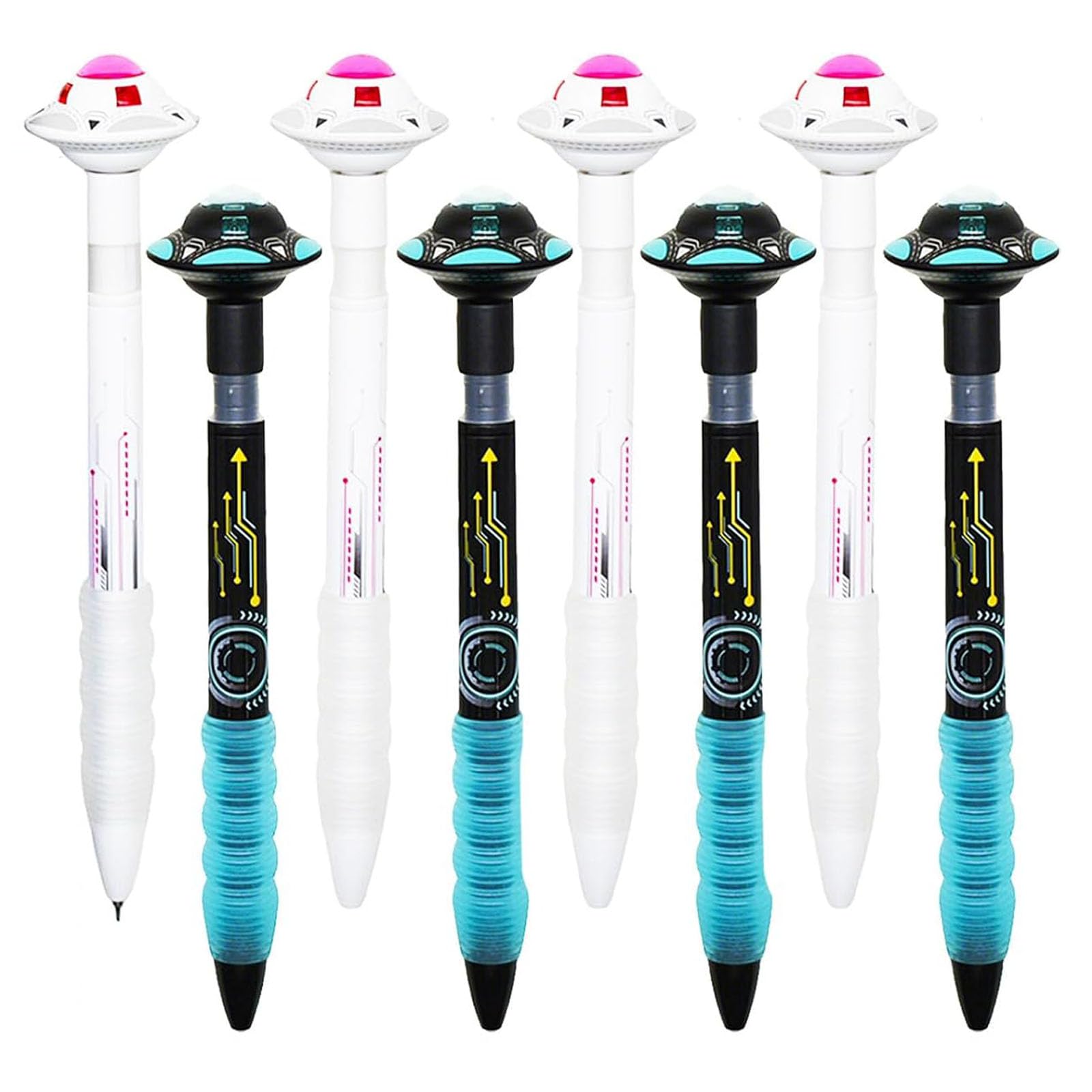 

Maydahui Stylish Galaxy UFO Spaceship Ballpoint Fun and Star Flying Saucer School Writing Office Party Student Entrance Ceremony Gift 8-Piece Pen,