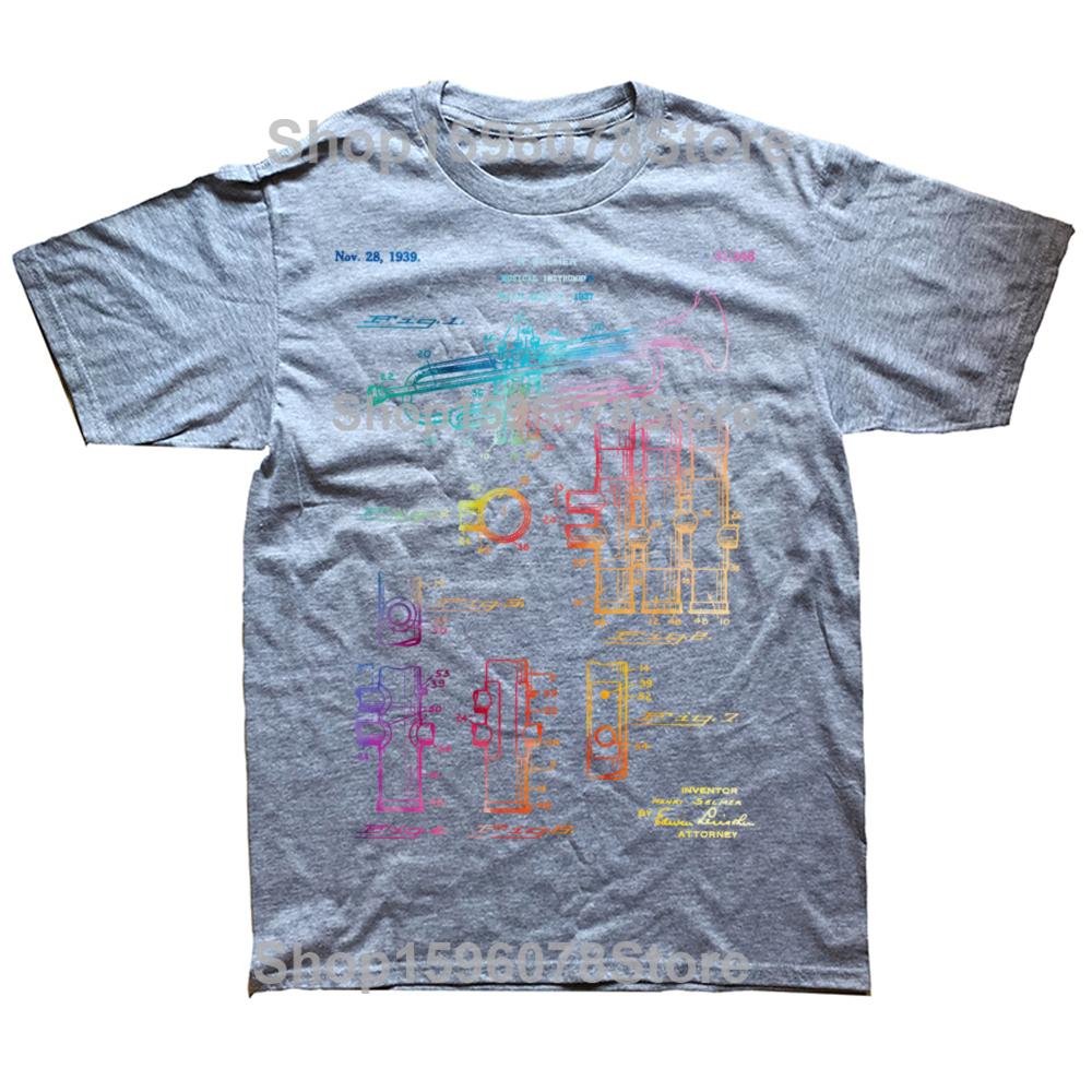 Mens Clothing Trumpet T Shirt Trumpet Patent T Shirt Trumpet Player For Musician Music Teacher Marching Band Jazz Band Music