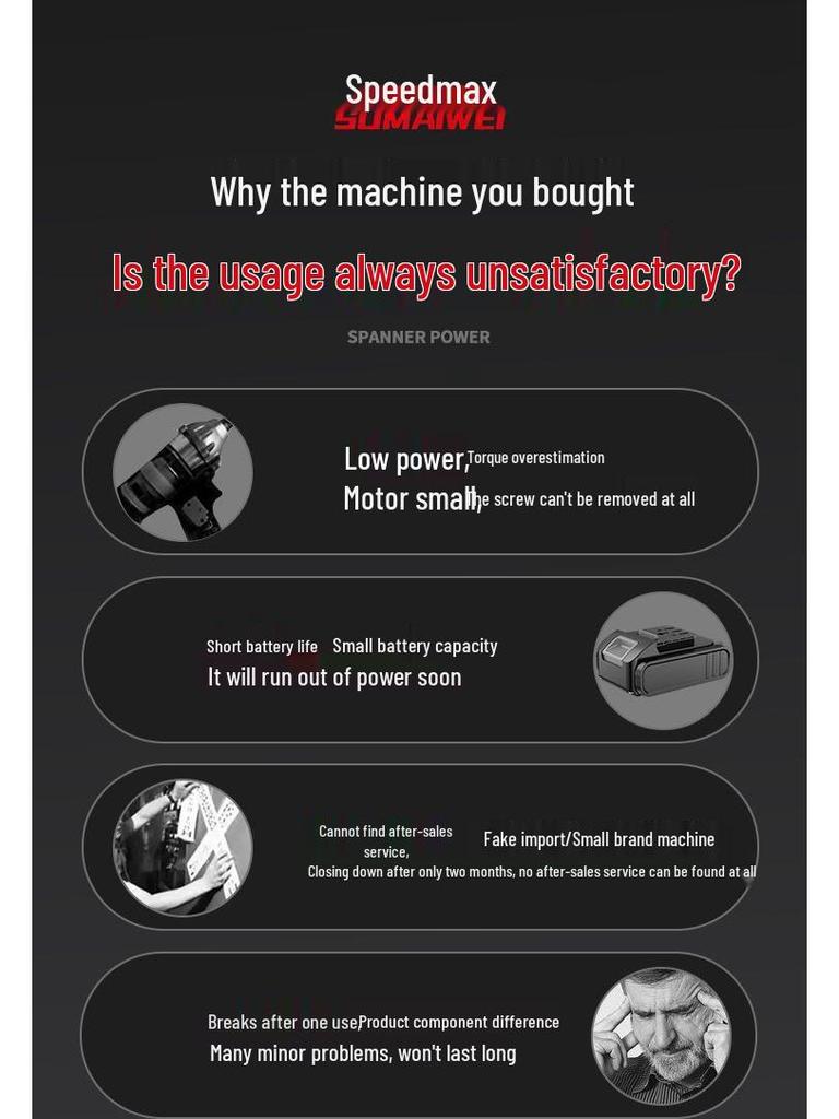 High Torque Rechargeable Brushless Electric Impact Wrench with Lithium Battery for Woodworking & Auto Repair