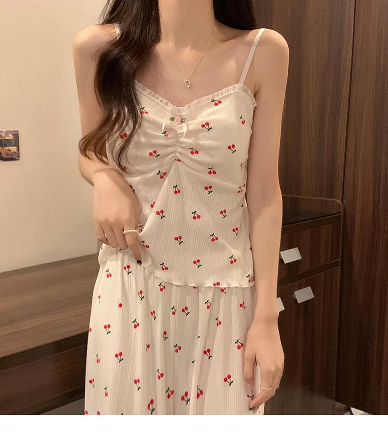 Hot-Selling 2024 Women's Long Sleeve Floral Pajama Set - Sexy Spring & Autumn Three-Piece with Chest Pads