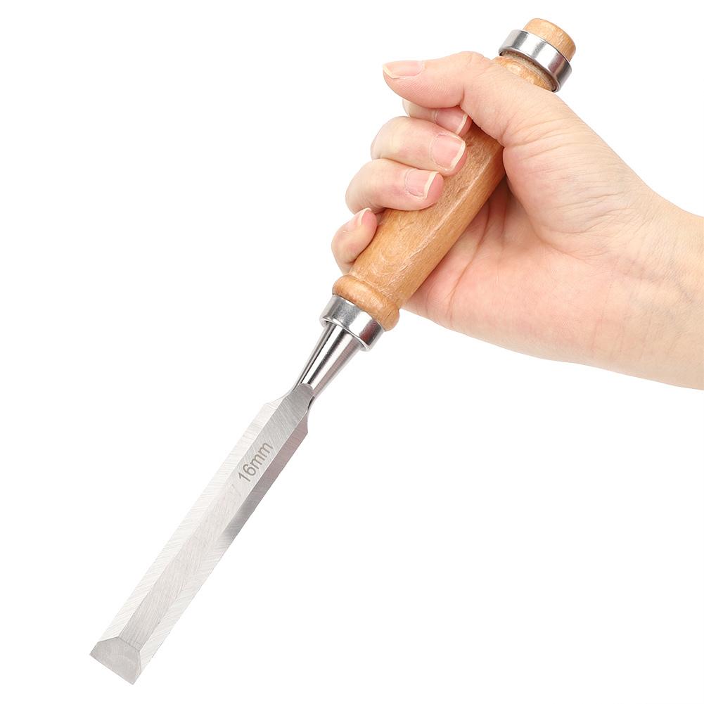 Flat Chisel Woodworking Tool Wooden Handle Hand Tools Durable Hardware Accessory Cr V 16mm