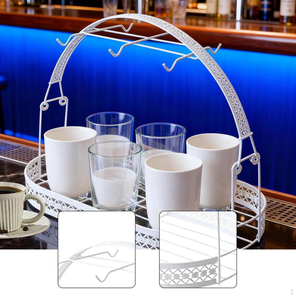 Bottle Rack Accessories Luxury Home for 6 Cups Gift Space Saving Kitchen Countertop Iron Office