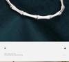 999 Sterling Silver Open Bamboo Joint Bracelet: Polished & Matte, Young Style, Solid Silver, Women's Thin Design.