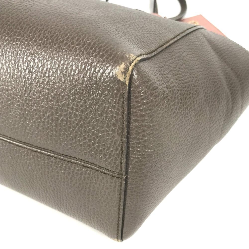 GUCCI 354408 Bicolor Logo swing Bag Tote Bag Shoulder Bag Leather gray/pink