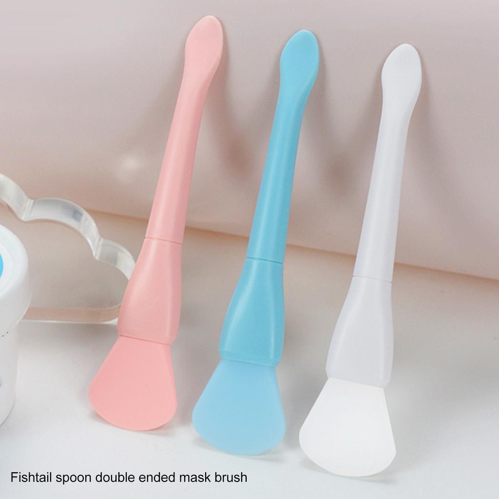 3pcs Double Head Mask Brush Flexible Soft Silicone DIY Face Mask Applicator for Mud Clay Mask Body Lotion