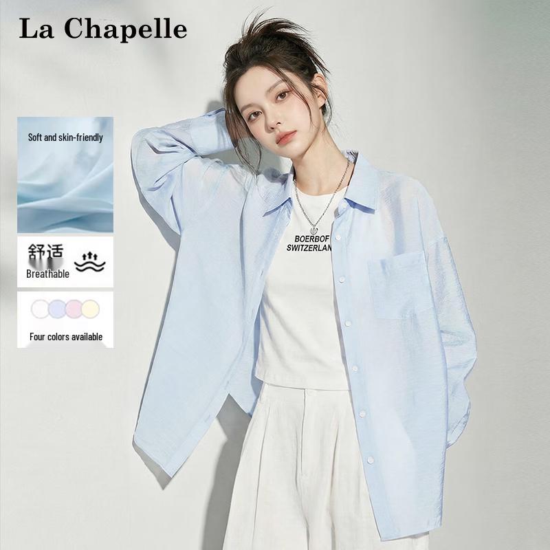 La Chapelle Women s Loose Fit Long Sleeve Button-Up Shirt 2XL