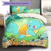 Squirtle Muster Bettwäsche Heimdekoration Geburtstagsgeschenk (1 Bettbezug + 2 Kissenbezüge, ohne Füllung)