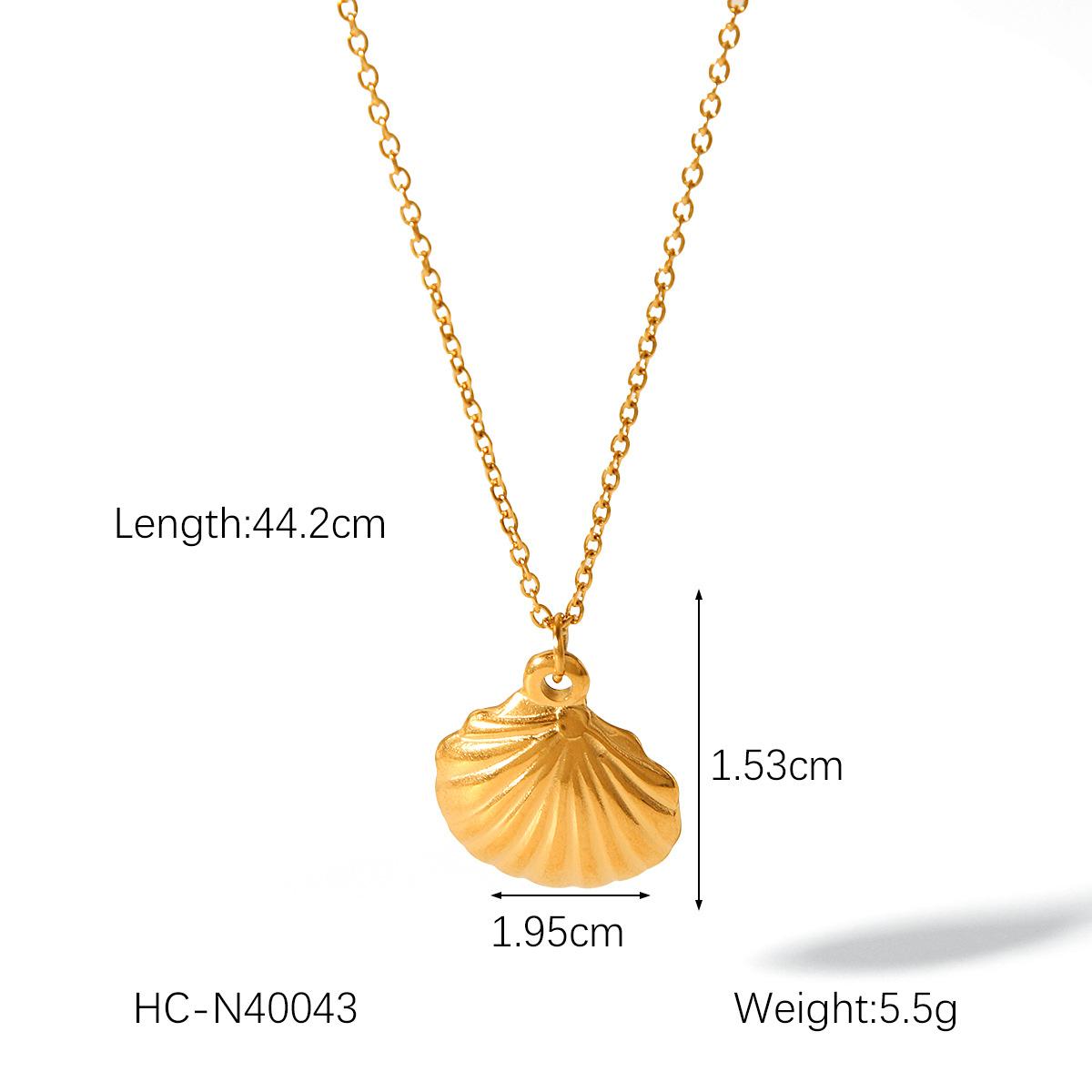 

Women s Stainless Steel Necklace, Fashionable Versatile Rose Eight-pointed Star Moon Scallop Titanium Steel Necklace