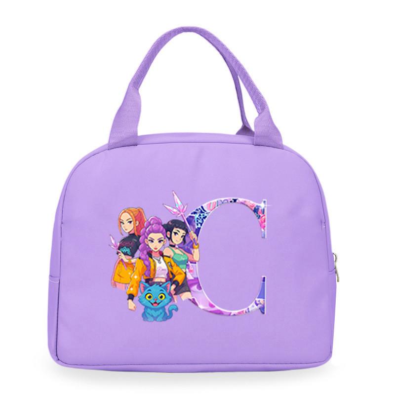 Kinderen Meisjes Kpop Rumi Zoey Mira Derpy Sajaboys Bedrukt Student Waterdicht Maaltijd Lunchbox Tas Casual Handtas