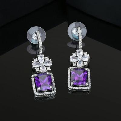 Earrings with Lilac Stones