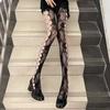 Women's Fishnet Stockings, Patterned High Waist Fishnet Tights, Fishnet Hollow Floral Thigh High Pantyhose