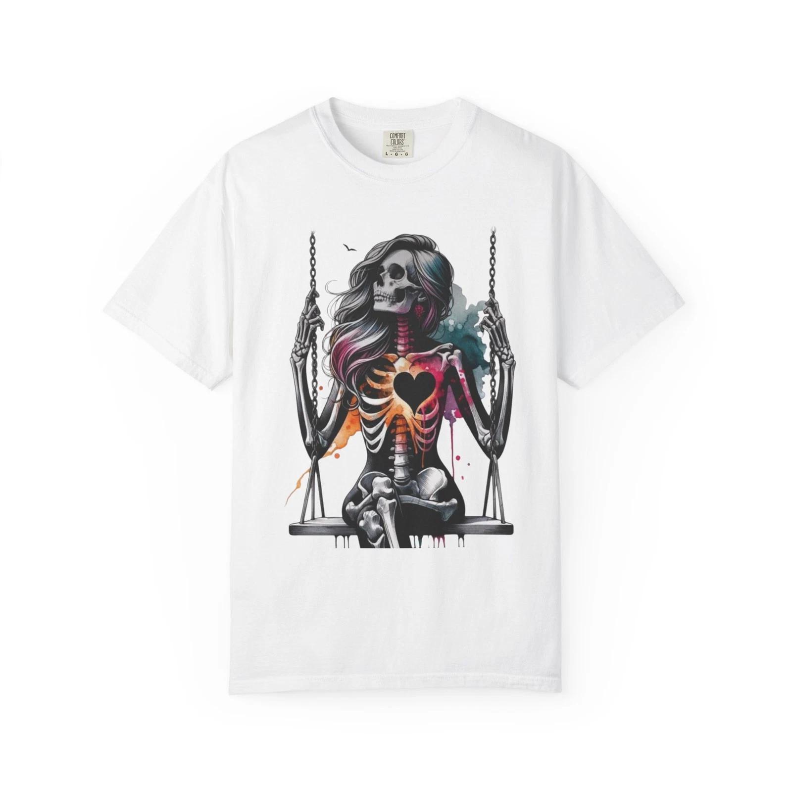 

Colorful Skeleton Graphic T-shirt, Unisex Tee, Halloween Shirt, Boho Chic [...] M