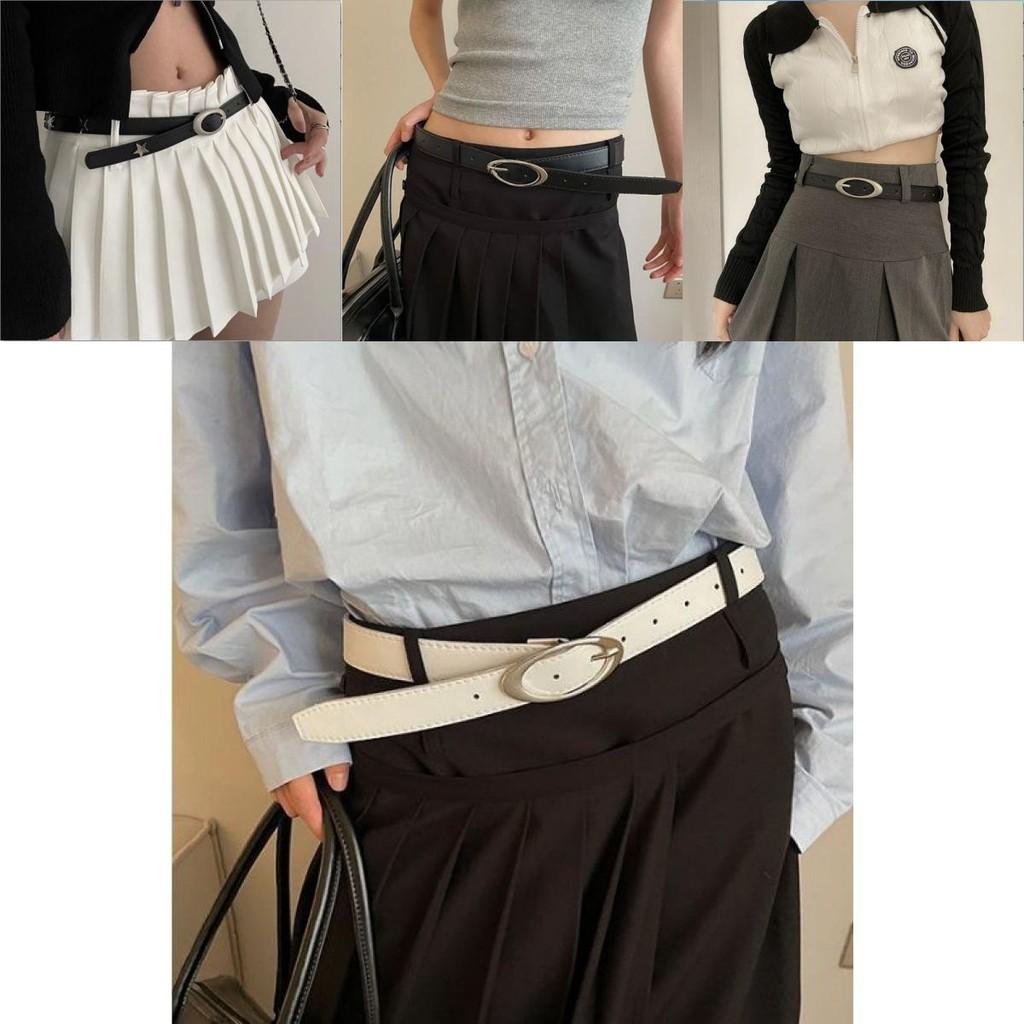 Black Pu Versatile Belt With Timeless Moon Design For Fashionable Looks Denim