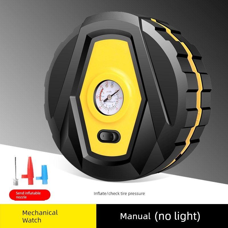 Chezhi Cool Car Air Pump 12V Electric Air Pump for Cars Portable Digital Display High Power Portable Inflator Round Air Pump-Mechanical Model-Without Light