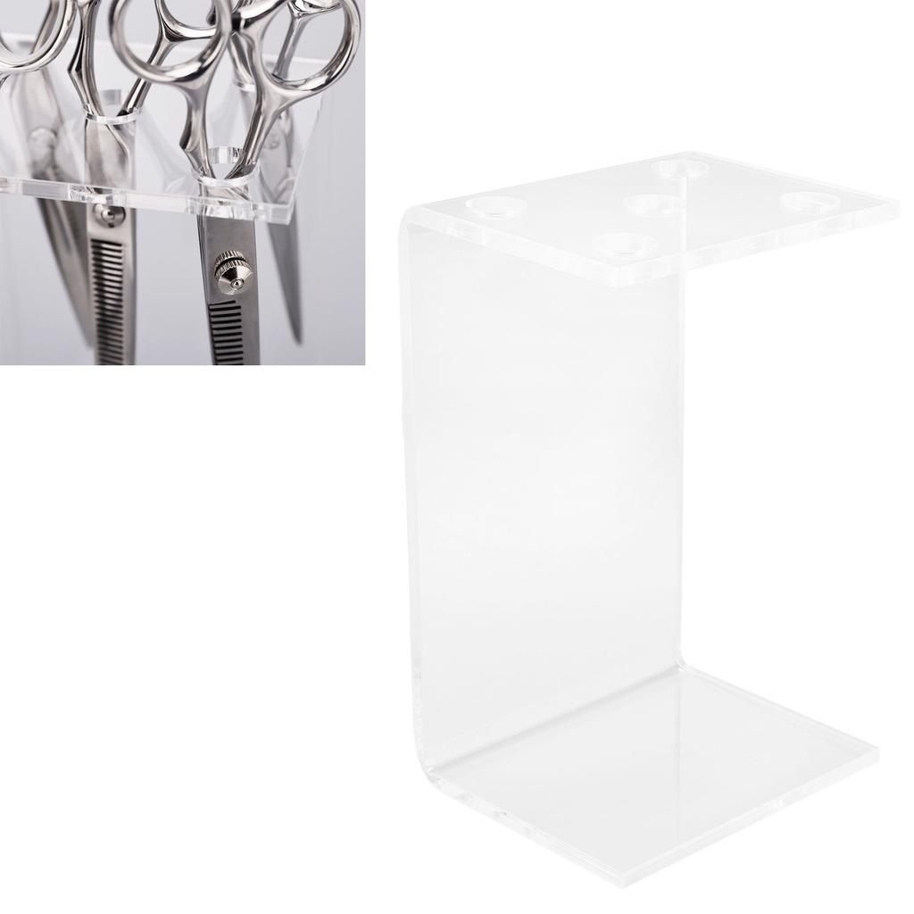 Scissors Holder Rack Acrylic 5 Hole Clear Multifunctional Salon Shear Holder Desktop Organizer