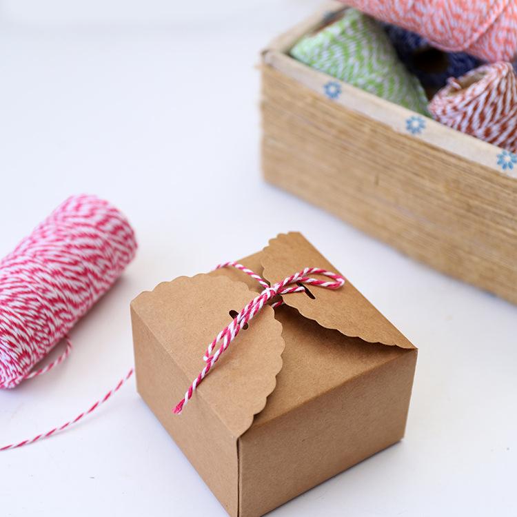 1,5mm Dvoubarevná bavlněná šňůra, DIY Ručně tkaný materiál na visačky - 100m role