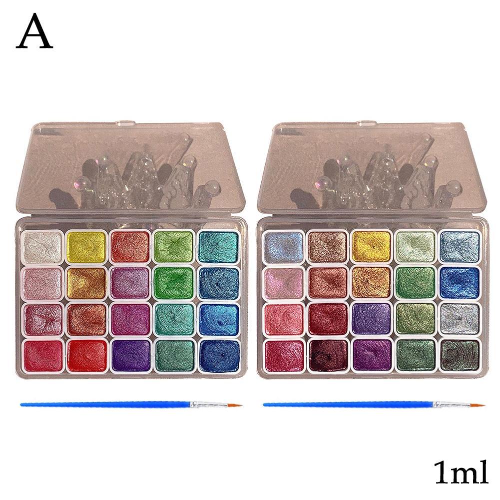 

20 цветов, меняющий цвет, набор для акварельной живописи, слюда, акварель, для взрослых, начинающих, краска Q9F9 A-One size