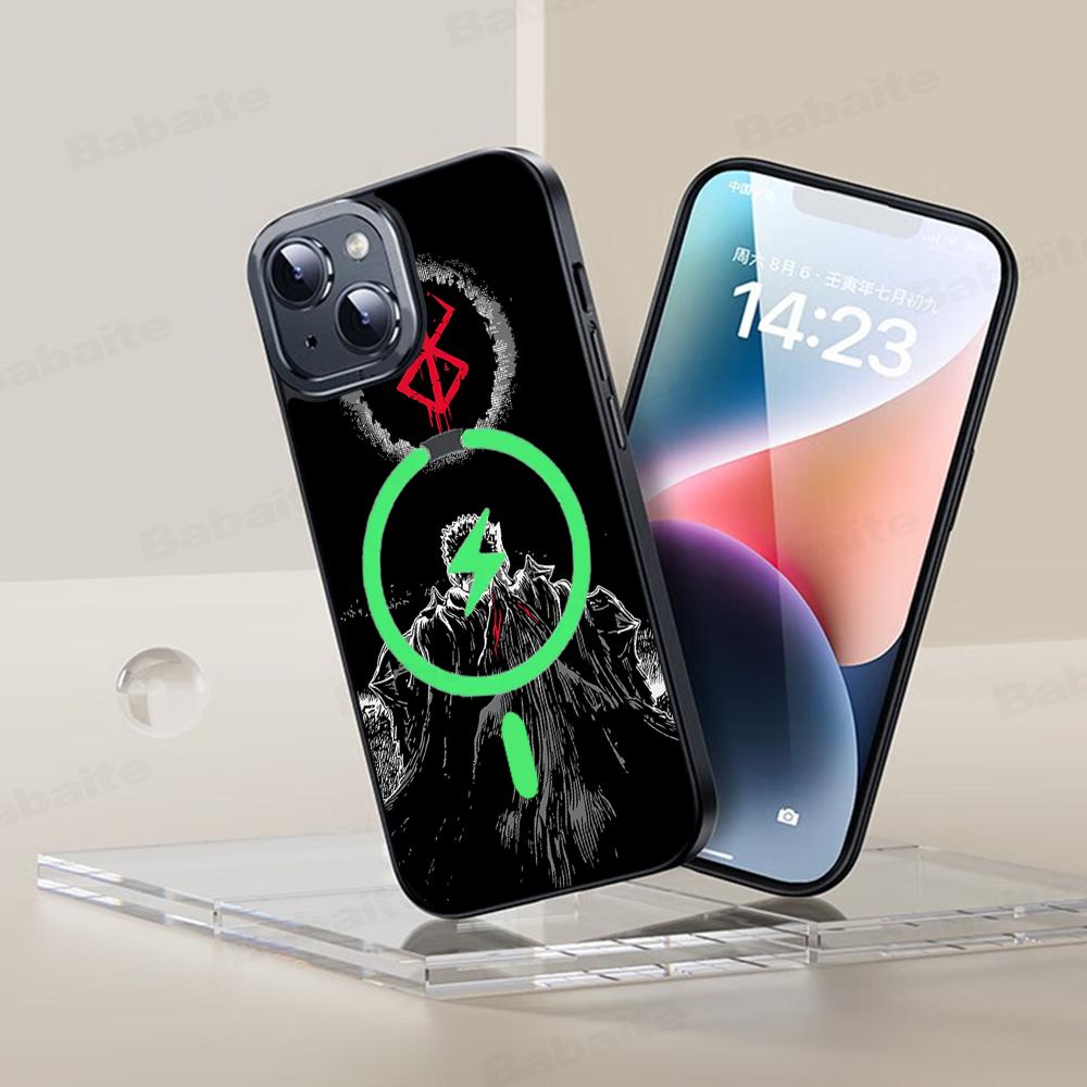 Anime Berserk Phone Case Magesafe Magnetic Wireless Charge Case For IPhone 16 11 12 13 14 15 Pro Max Plus Mini