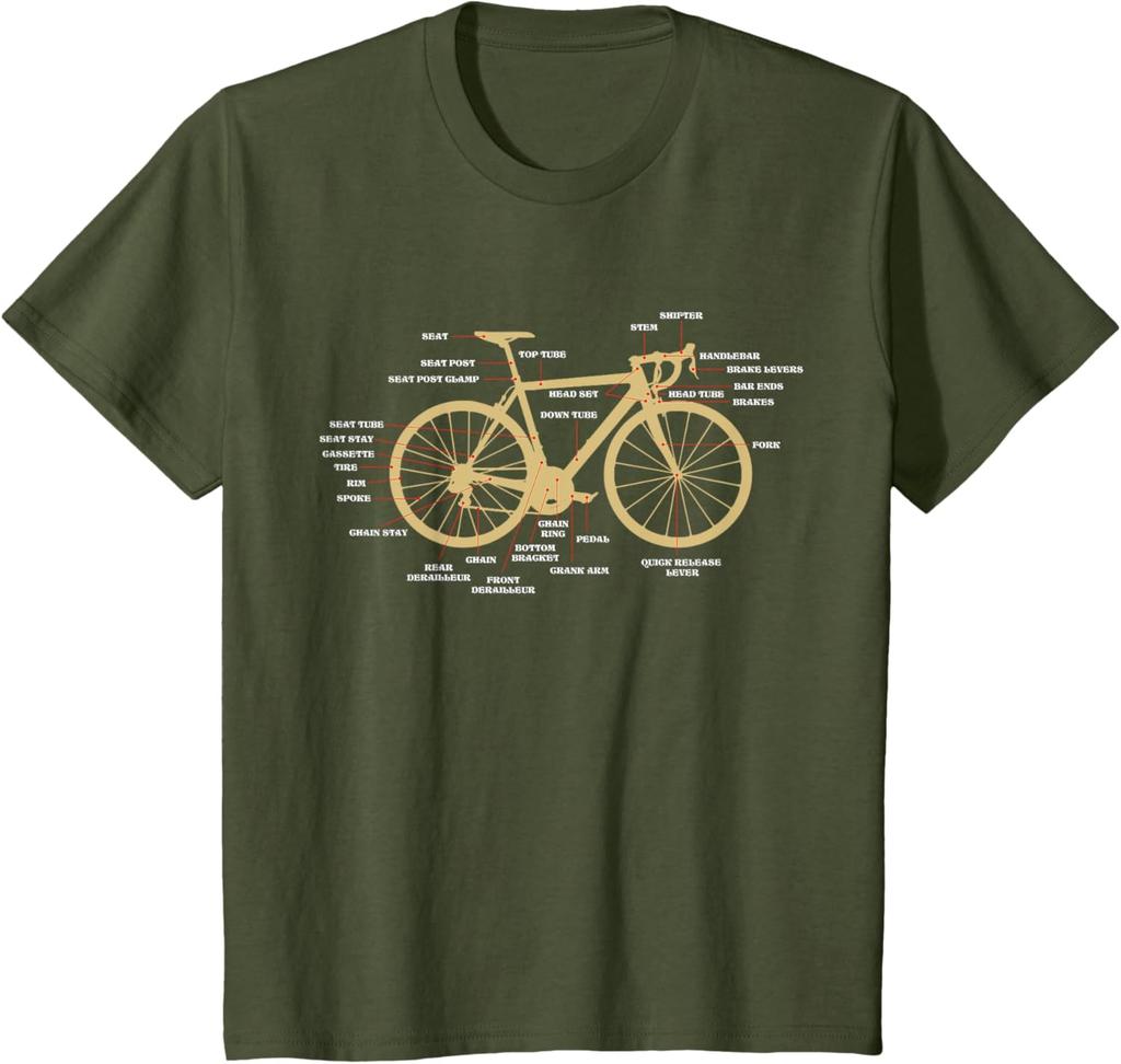 Bicycle Cycling Anatomy Road Bike Parts Biking Cyclist T-Shirt