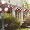 USA Fächerfahne, 4. Juli Amerikanische Flaggen Girlande, Rot Weiß Blau Patriotisches Halbfächer Banner für Unabhängigkeitstag Veranda Garten Außen Innen