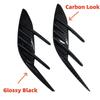 Pair For KIA Stinger 2018- Car Sticker Rear Bumper Side Vent Spoiler Canard Covers Carbon Fiber Look Gloss Black