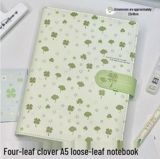 A5 PU Leather Magnetic Buckle Cute Cartoon Diary with Card Holder