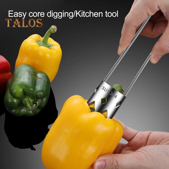 2 Stücke Rote Paprika Entkerner Edelstahl Obst Gemüse Entkerner & Pitter Remover Pfeffer Cutter Deseeder Küchenutensilien
