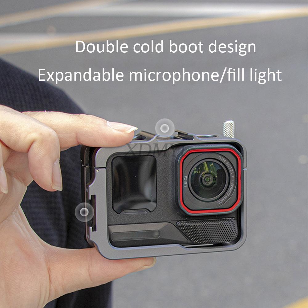 Aluminum Alloy Rabbit Cage Protective Frame Metal Case With Cold Shoe Mount For Insta360 Ace Pro 2/ACE/ACE Pro Camera Accessory