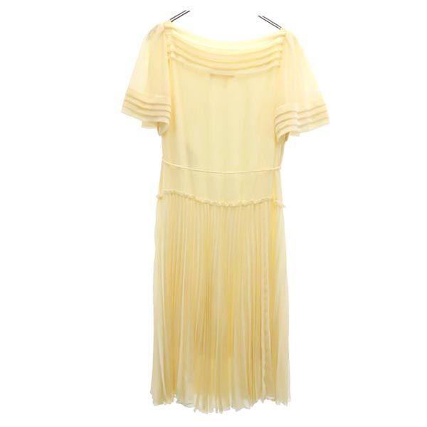 SEE BY CHLOE Short sleeve Waist ribbon chiffon one piece 34 Beige Women Used