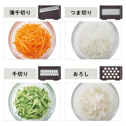 Toffy Multi-Handy Chopper K-HC7, No Power Supply Required, 7-Way Manual Operation, Mincing, Blending, Slicing, Thin Slicing, Julienne Slicing, Grating