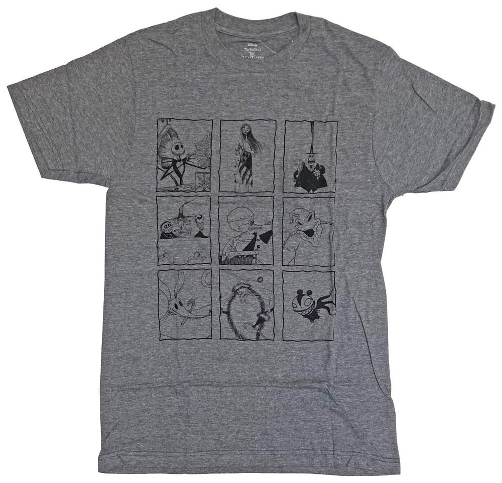 

Nightmare Before Christmas Character Boxes Charcoal Heather Men s T-Shirt New Unisex T-Shirt M