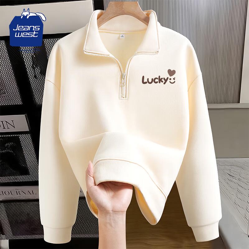 

JEANSWEST CLUB Women s Half-Zip Stand-Collar Sweatshirt M