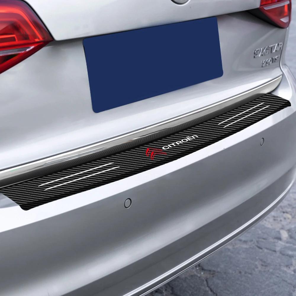 1 Zestaw Samochodowa Naklejka Ochronna Krawędzi Bagażnika z Włókna Węglowego Dla Citroen C4 C3 C5 C1 C2 VTS Berlingo C-Elysee C4-Picasso C4-Aircross