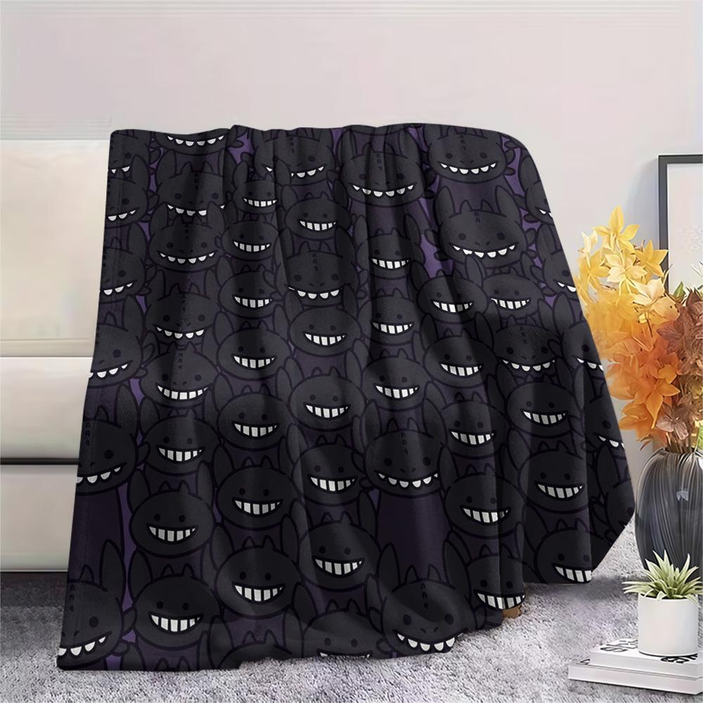 Toothless Night Fury Print Flannel Blanket, Ultra Soft High Quality All Seasons Warm Throw, Home Decor Cozy Blanket, Perfect Christmas Gift