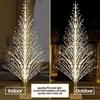 7FT Lighted Birch Tree LED Warm White Twinkle or Steady Lights for Indoor/Outdoor Christmas Decoration