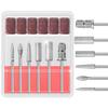 12Pcs Nail Drill Bits Set,Professional Nail Art Tools Set for Acrylic Art,with 6 Pcs Sanding Bands for Manicure & Pedicure Crystal Nail Files,Perfect