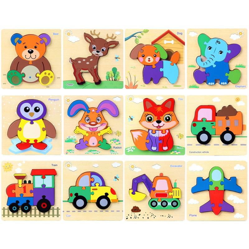 

Customizable 3D Wooden Puzzle Toy for Early Education with Drawing or Sticker Heat Transfer Options