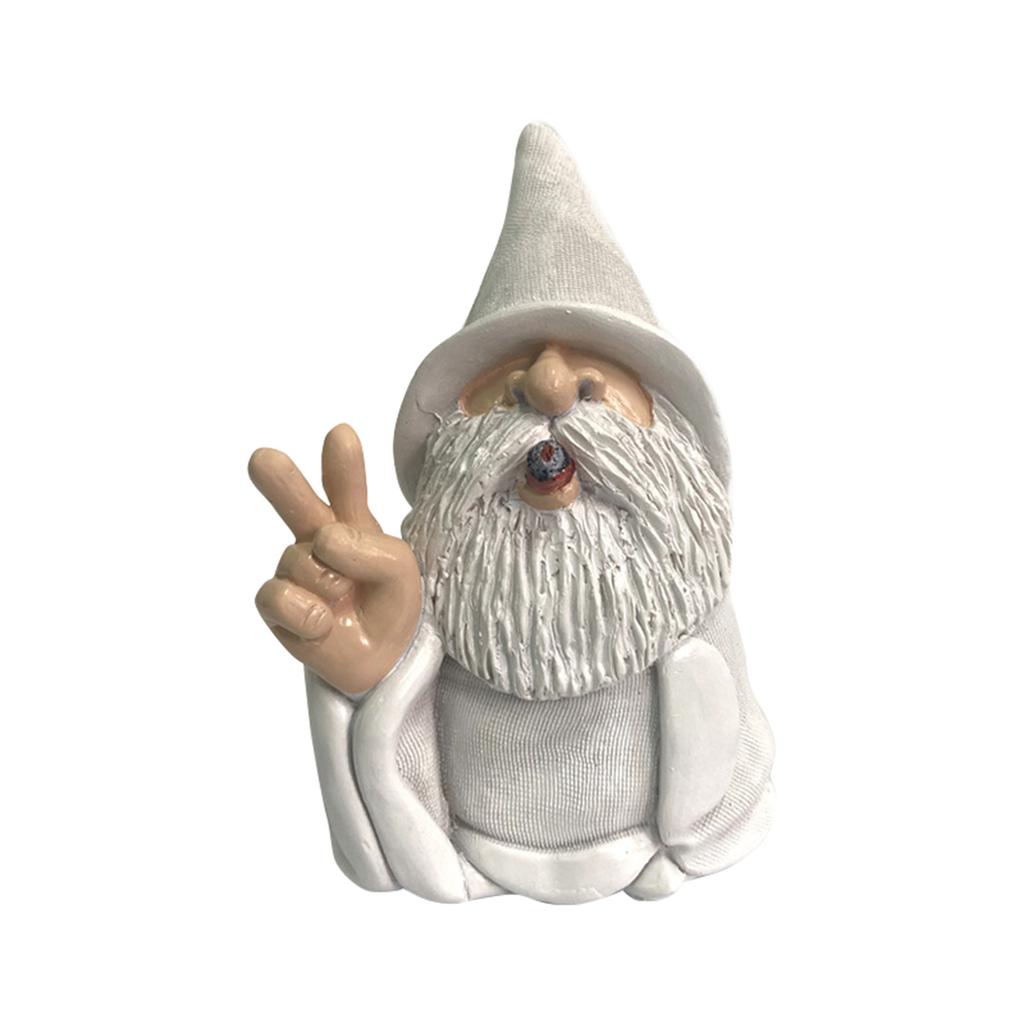 Middle Finger Figurine Ornaments, Funny Garden Gnomes Outdoor Statues 5.9 Inch Dwarf Sculpture Decoration For Patio Outside Yard Decor Housewarming