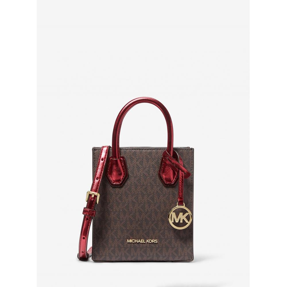 

MICHAEL KORS [Специальная цена] Сумка-тоут Mercer Shopper через плечо очень маленькая MK Signature 35H3GM9C0B618 Малиновый