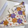 Süßes Niedliches Gestricktes Dreieck Stirnband Französischer Pastoralstil Stirnband Für Frauen Mädchen Kleine Blume Kopftuch Haaraccessoires