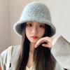Autumn and Winter New Plush Bucket Hat Women Cold Warm Simple Basin Hat