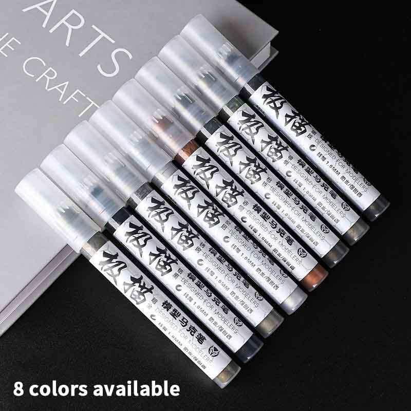9 Colors Metallic Marker Pen 1Mm Diy Reflective Paint Pen Permanent Marker Touch Up School Model Painting Marking