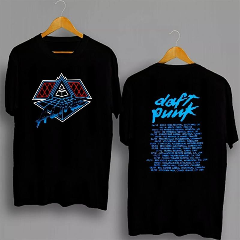 Summer Live Daft Punk 1997 Tour Y2K Round Neck Cotton Short sleeved T-shirt XS
