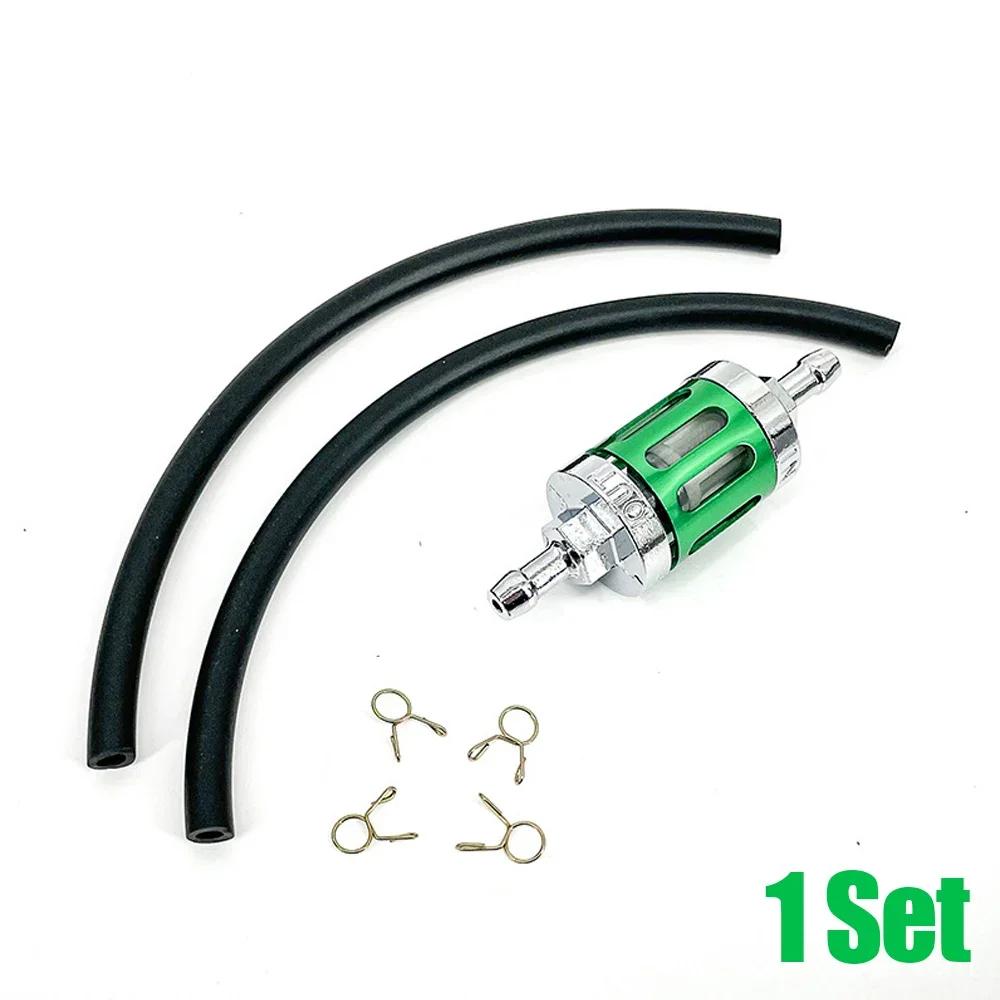 1 Set Motorbike Replaceable Accessories Motorcycle 8mm Inline Gasoline Oil Filter Glass Engine Gas Fuel Hose Clip CNC Tool Kit