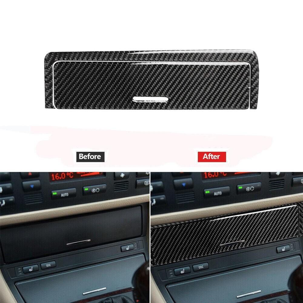 Carbon Fiber Gear Shift Button Panel Cover Trim For BMW 3 Series E46 1998-2005