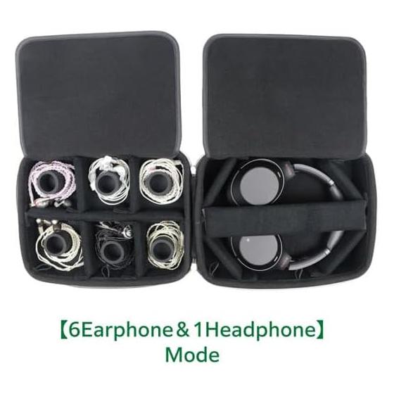 [musashino LABEL] [Carrying bag semi-hard type 12 room version] EVA material earphone case Can store up to 12 earphones/recables Semi-hard Patented